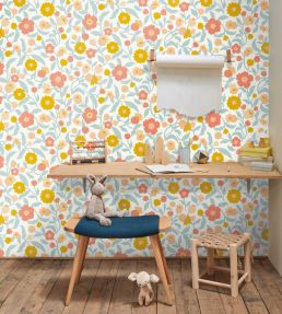 Capucine Wallpaper by Caselio Bleu