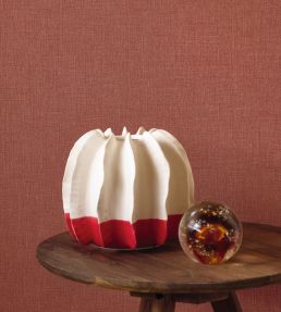 Caractere Wallpaper by Casadeco Rouge Ecrevisse