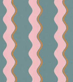 Cari Wave Wallpaper by Woodchip & Magnolia Marine Blue