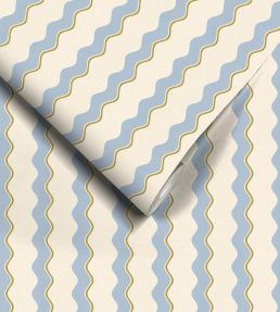 Cari Wave Wallpaper by Woodchip & Magnolia Sky Blue/Pebble