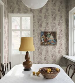 Carla Wallpaper by Sandberg Burgundy