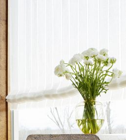 Carlisle Stripe Fabric by Thibaut Ivory