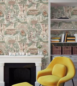 Carnival Map Wallpaper by Brand McKenzie Eau De Nil