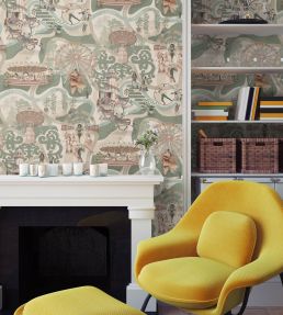 Carnival Map Wallpaper by Brand McKenzie Eau De Nil