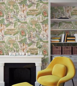 Carnival Map Wallpaper by Brand McKenzie Grass Green
