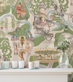Carnival Map Wallpaper by Brand McKenzie Grass Green