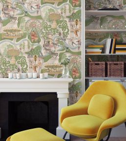 Carnival Map Wallpaper by Brand McKenzie Grass Green