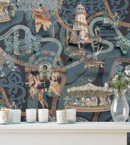Carnival Map Wallpaper by Brand McKenzie Sapphire