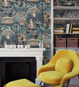 Carnival Map Wallpaper by Brand McKenzie Sapphire