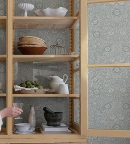 Caroline Wallpaper by Sandberg Indigo Blue