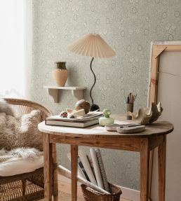 Caroline Wallpaper by Sandberg Moss Green