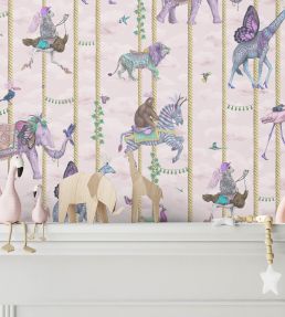 Carousel Wallpaper by Brand McKenzie Pink
