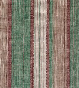 Carskiey Broad Stripe Fabric by Fermoie Green/Brown
