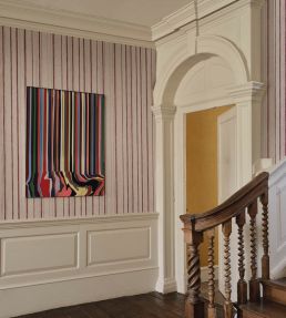 Carskiey Single Stripe Wallpaper by Fermoie Burgundy