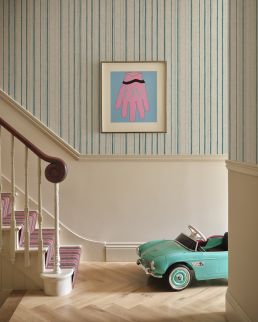 Carskiey Single Stripe Wallpaper by Fermoie Burgundy