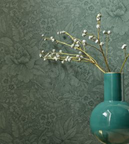 Casa De Fiore Wallpaper by Eijffinger Dark Green