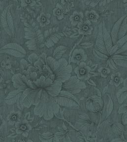 Casa De Fiore Wallpaper by Eijffinger Denim Blue