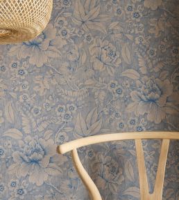 Casa De Fiore Wallpaper by Eijffinger Khaki/Blue