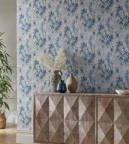 Cascade Wallpaper by 1838 Wallcoverings Cornflower