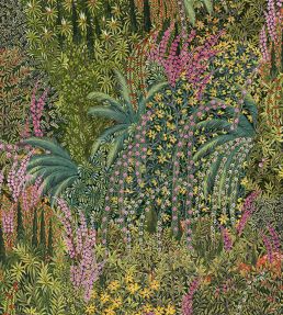 Cascade Velvet Fabric by Cole & Son Leaf Green