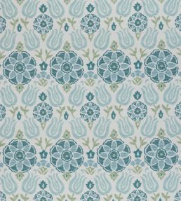 Cassia Fabric by Clarke & Clarke Peacock/Sky