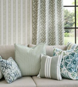 Cassia Fabric by Clarke & Clarke Seafoam/Mustard