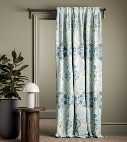 Cassia Fabric by Clarke & Clarke Peacock/Sky