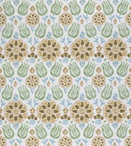 Cassia Fabric by Clarke & Clarke Seafoam/Mustard