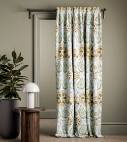 Cassia Fabric by Clarke & Clarke Seafoam/Mustard