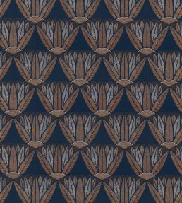 Castalia Wallpaper by Casamance Marine/Terracotta