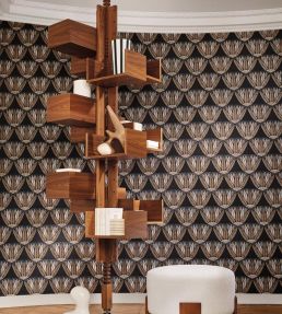 Castalia Wallpaper by Casamance Vert Cendre/Dore