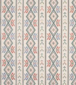 Castille Fabric by Colefax and Fowler Aqua/Coral