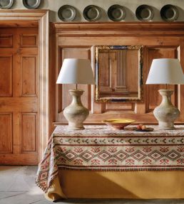 Castille Fabric by Colefax and Fowler Aqua/Coral