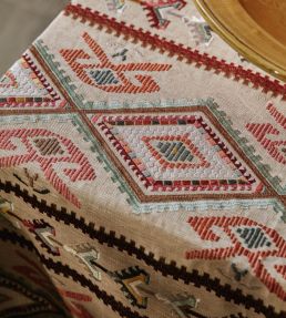 Castille Fabric by Colefax and Fowler Aqua/Coral