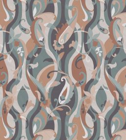 Castillo Wallpaper by Osborne & Little Aqua/Sienna