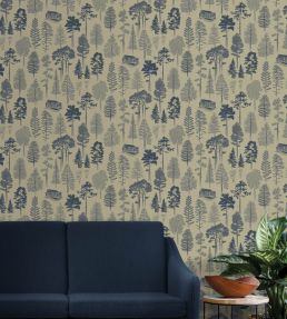 Catskills Wallpaper by Mini Moderns Blue Lichen
