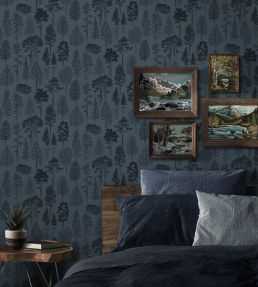 Catskills Wallpaper by Mini Moderns Washed Denim