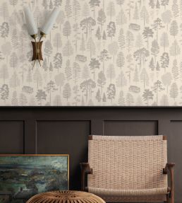 Catskills Wallpaper by Mini Moderns Weathered Cedar
