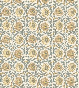 Cecily Wallpaper by GP & J Baker Ochre/Teal