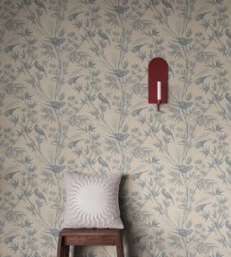 Celeste Wallpaper by Sandberg Indigo Blue