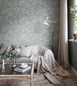 Celeste Wallpaper by Sandberg Misty Blue