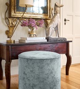 Celeste Velvet Fabric by Thibaut Bisque