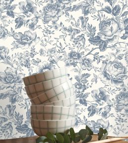Celestine Wallpaper by Casadeco Bleu Encre