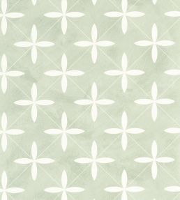 Cement Tiles Wallpaper by Caselio Vert D'eau