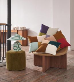 Centon Cushion 45 x 45cm by Maison Casamance Ocre Vert De Gris