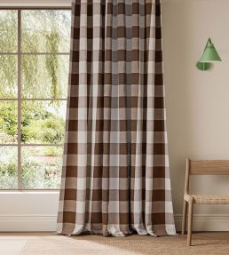 Central Check Fabric by Scion Chocolate