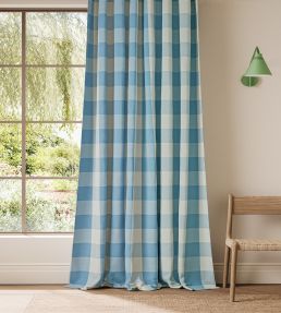 Central Check Fabric by Scion Cornflower