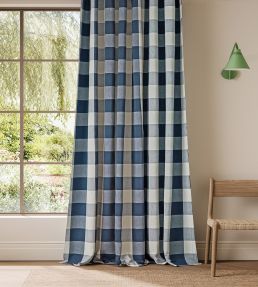 Central Check Fabric by Scion Indigo