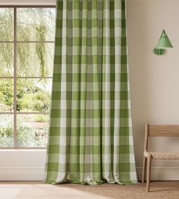 Central Check Fabric by Scion Pea Green/Kelly Green