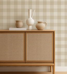 Central Check Wallpaper by Scion Pebble